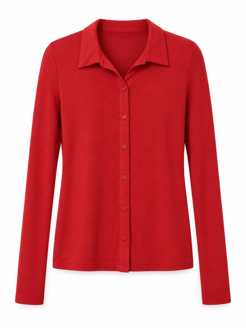 Streetwear Society Red Button-Down Long Sleeve Shirt